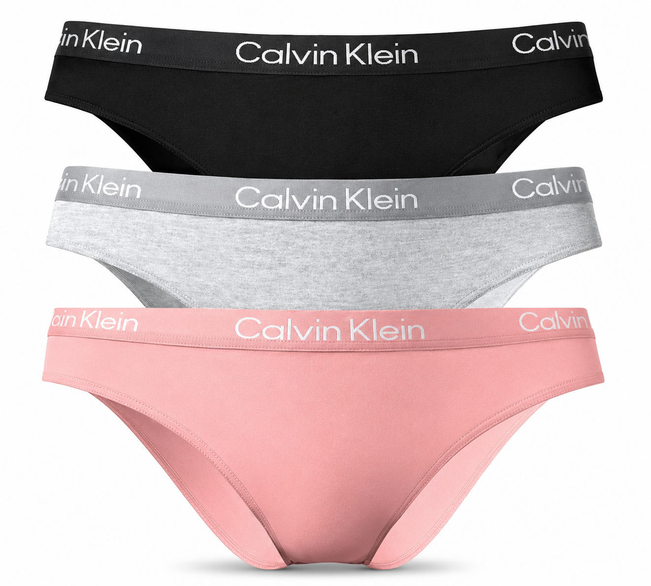 CK BIKINI 3 PACK BLACK/ GREY HEATHER/ POWDER PINK QP2349O