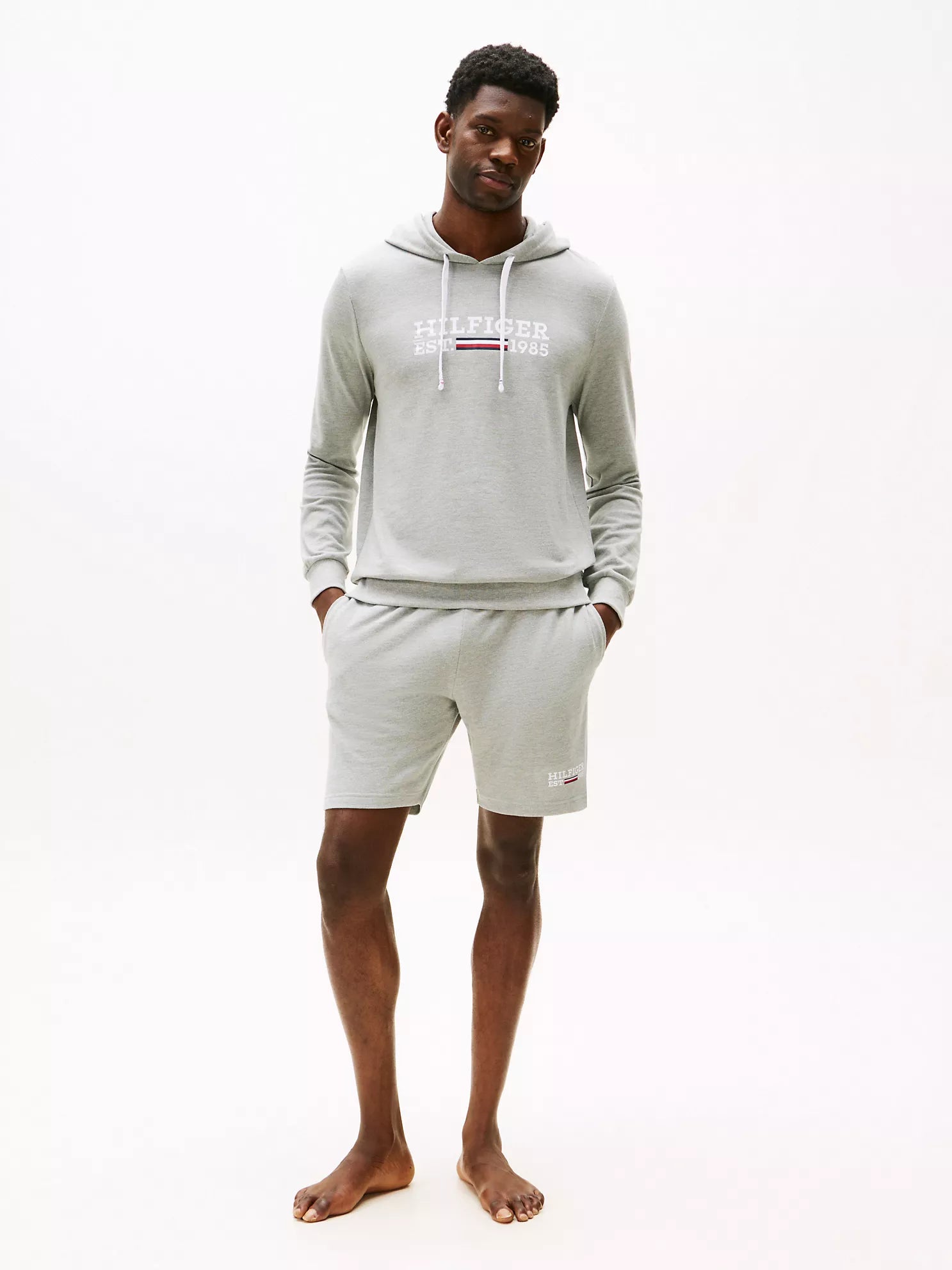 Hilfiger Logo Pique Sleep Hoodie