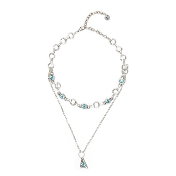 Double Layer Aqua Chain Necklace