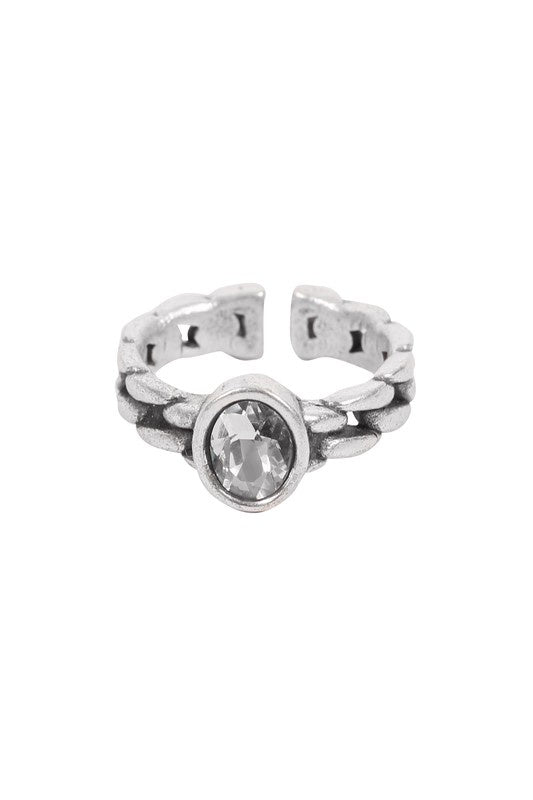 Silver Crystal Ring