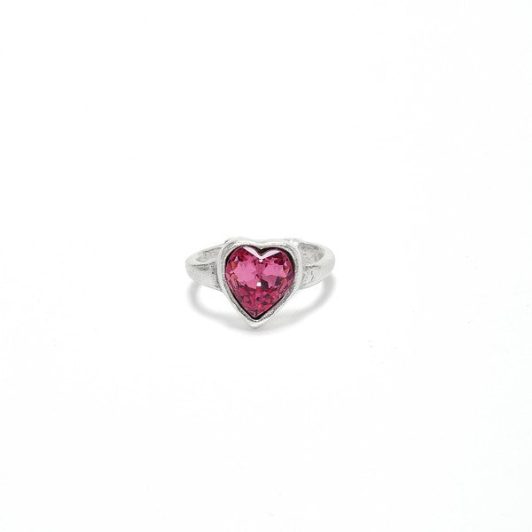 Heart Shaped Crystal Rings