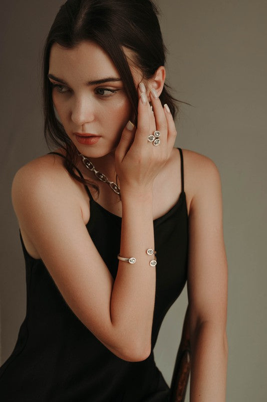 Double Sided Crystal Ring