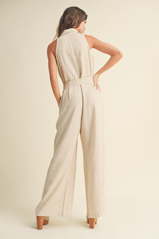 Linen Shirt Look Jumpsuit