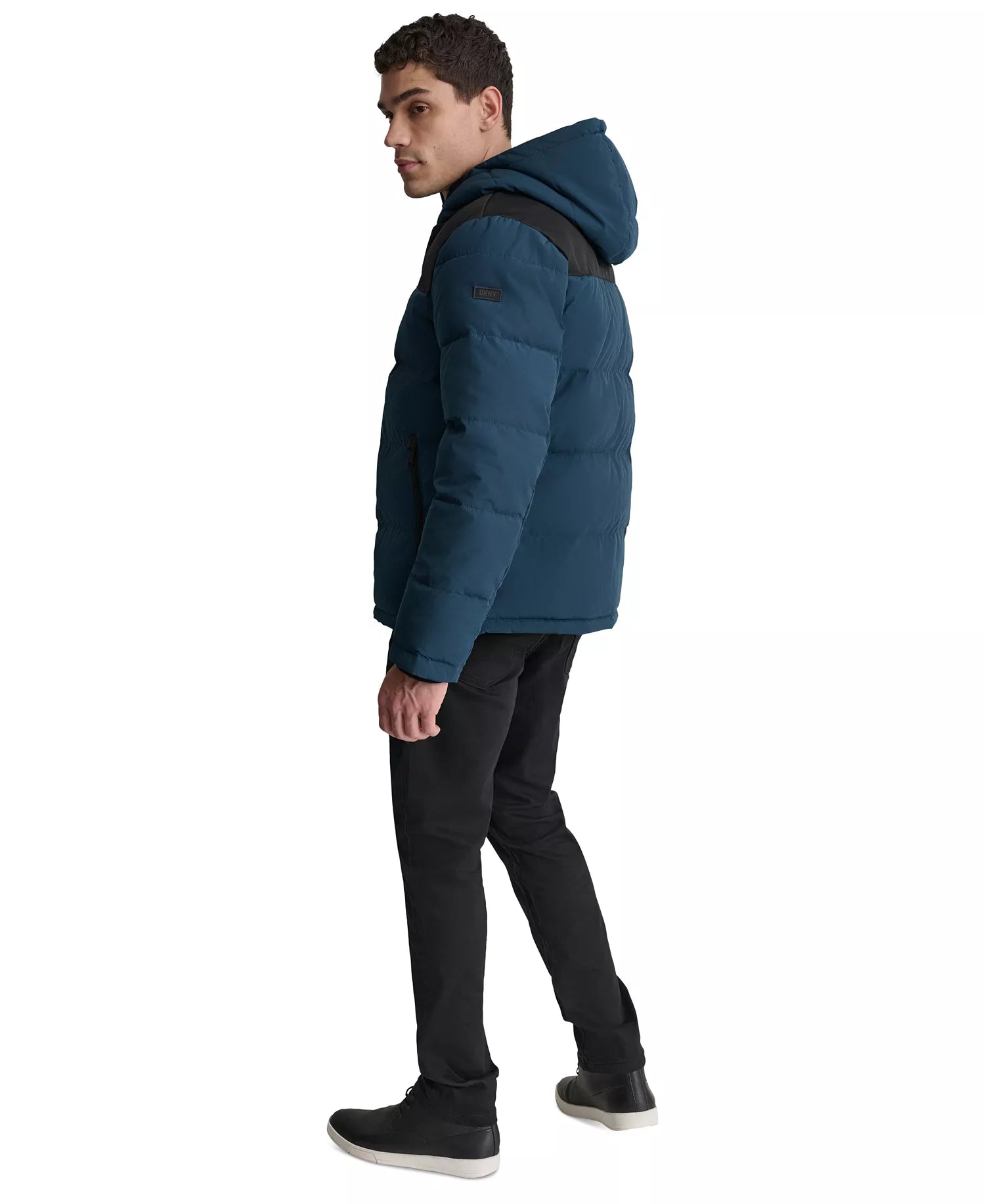DKNY Men's Mixed-Media Puffer Coat