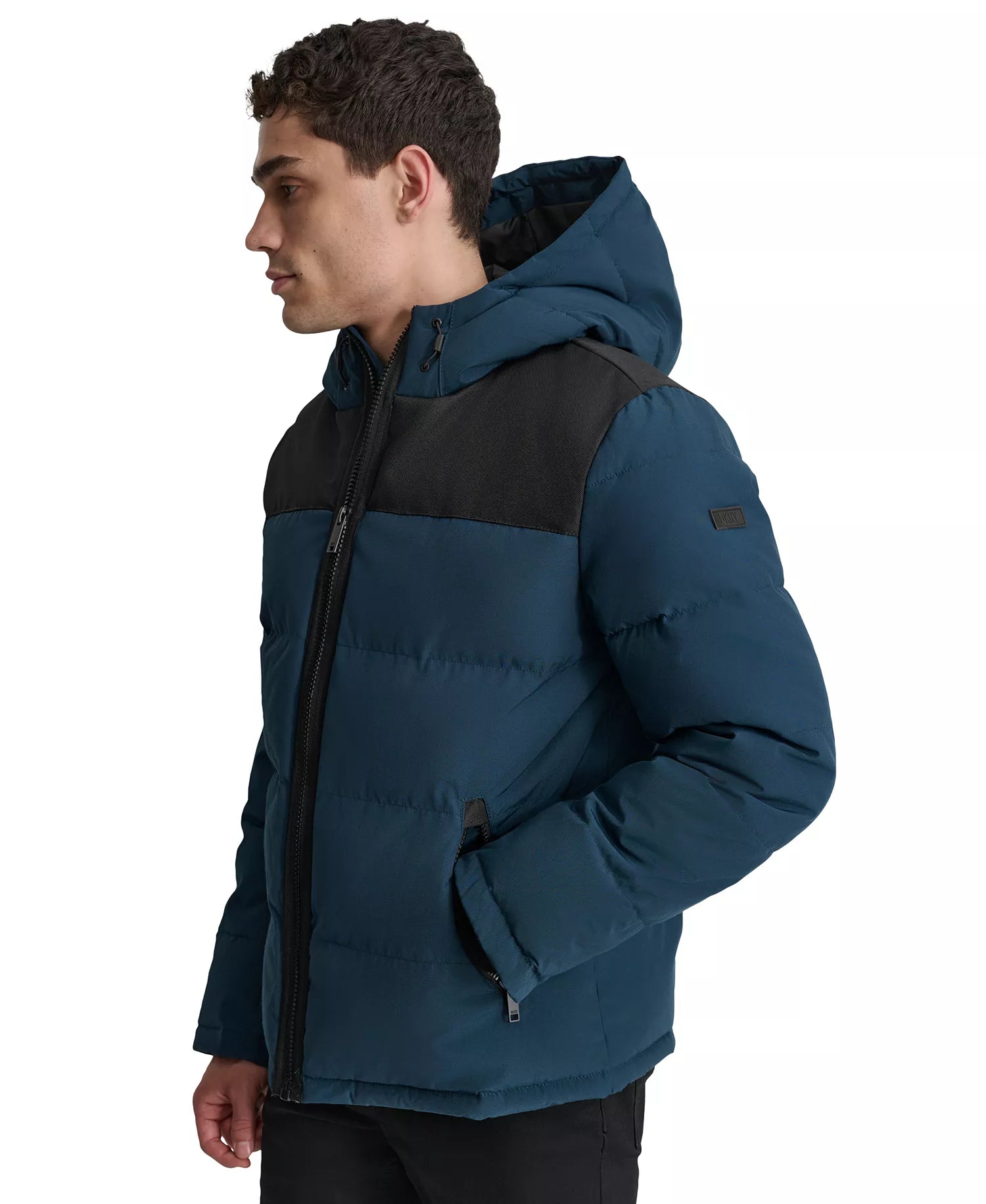 DKNY Men's Mixed-Media Puffer Coat