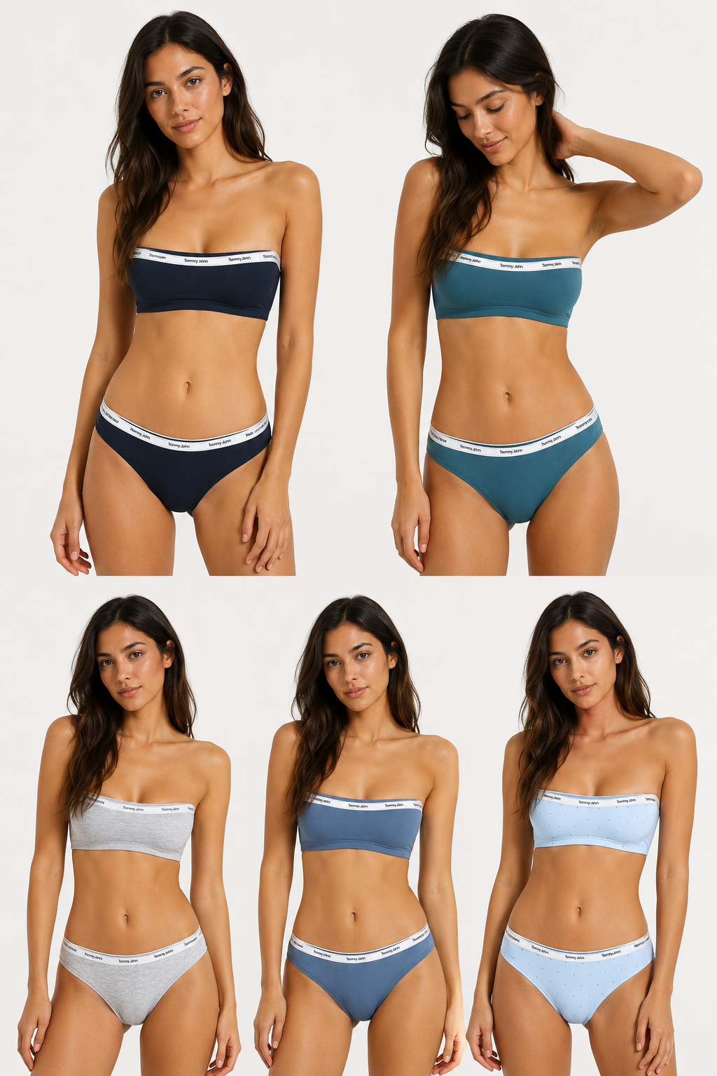 CK Pikini 5 Packs Shoreline/Saxony Blue/B10 Grey Heather/Moonlight Blue/Logo Grid Ice Water