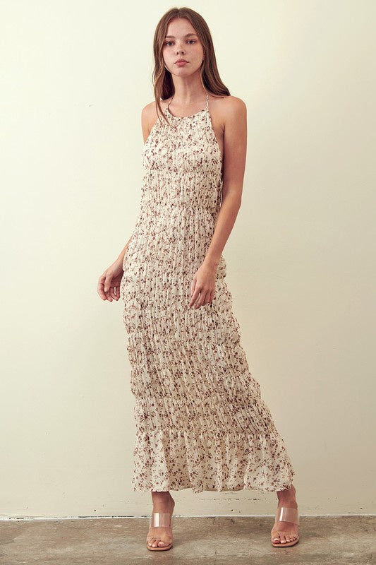 MAXI DRESS SMOCKED FLORAL