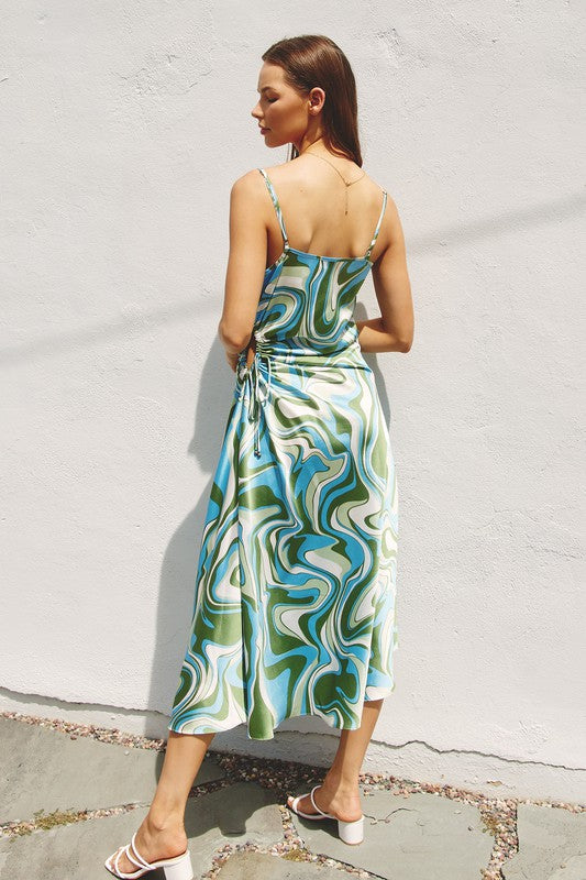 Summer Breeze Ruched Side Cutout Dress