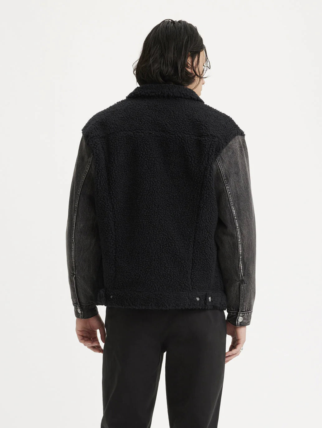 Colorblock Black Collar Neck Jacket