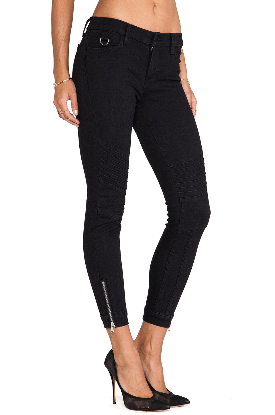 Roux Mid Rise Biker Crop Jeans