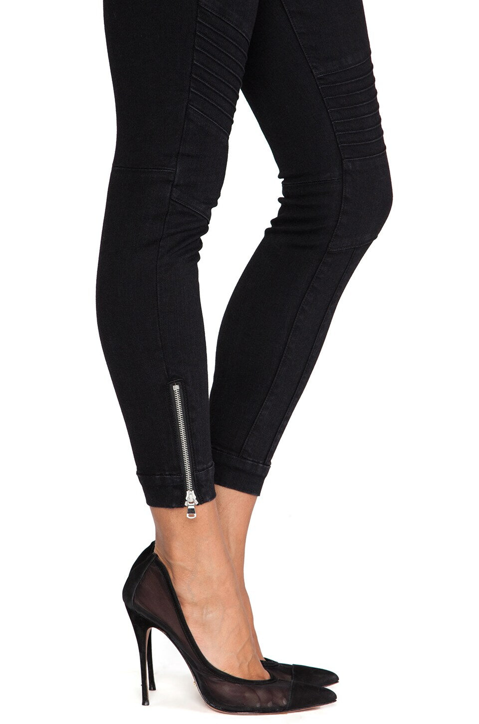 Roux Mid Rise Biker Crop Jeans