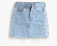 High Rise Deconstructed Button Fly Skirt