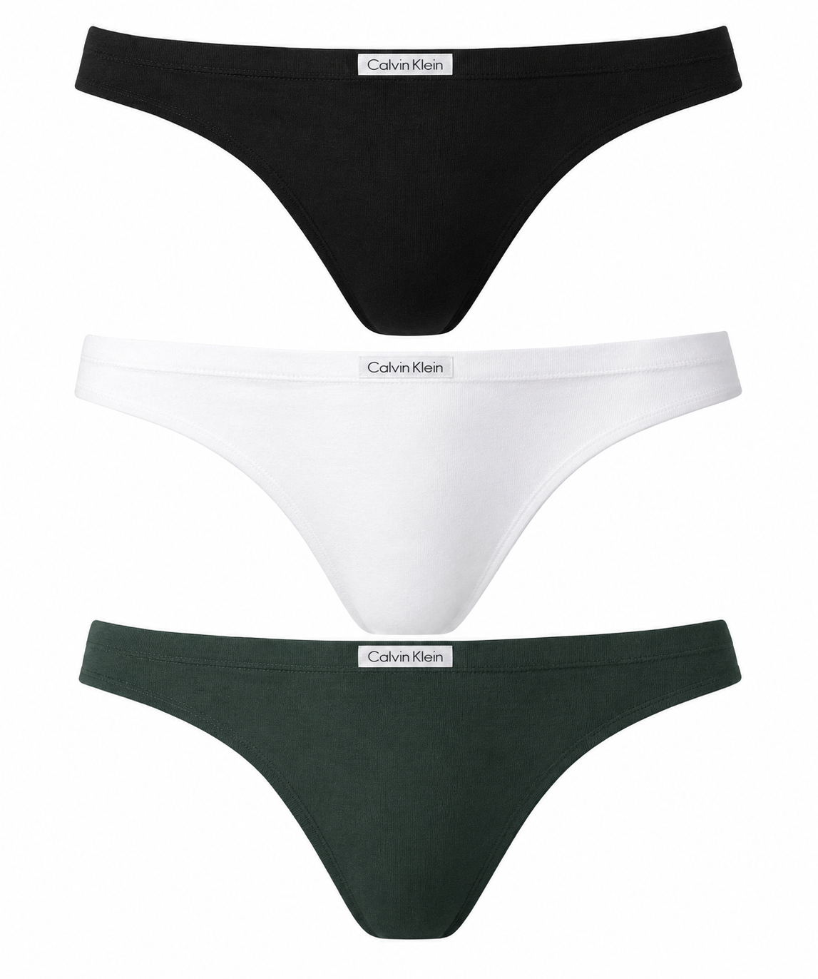CK THONG 3 PACK BLACK/SNOW HEATHER/KELLS GREEN QP3130O