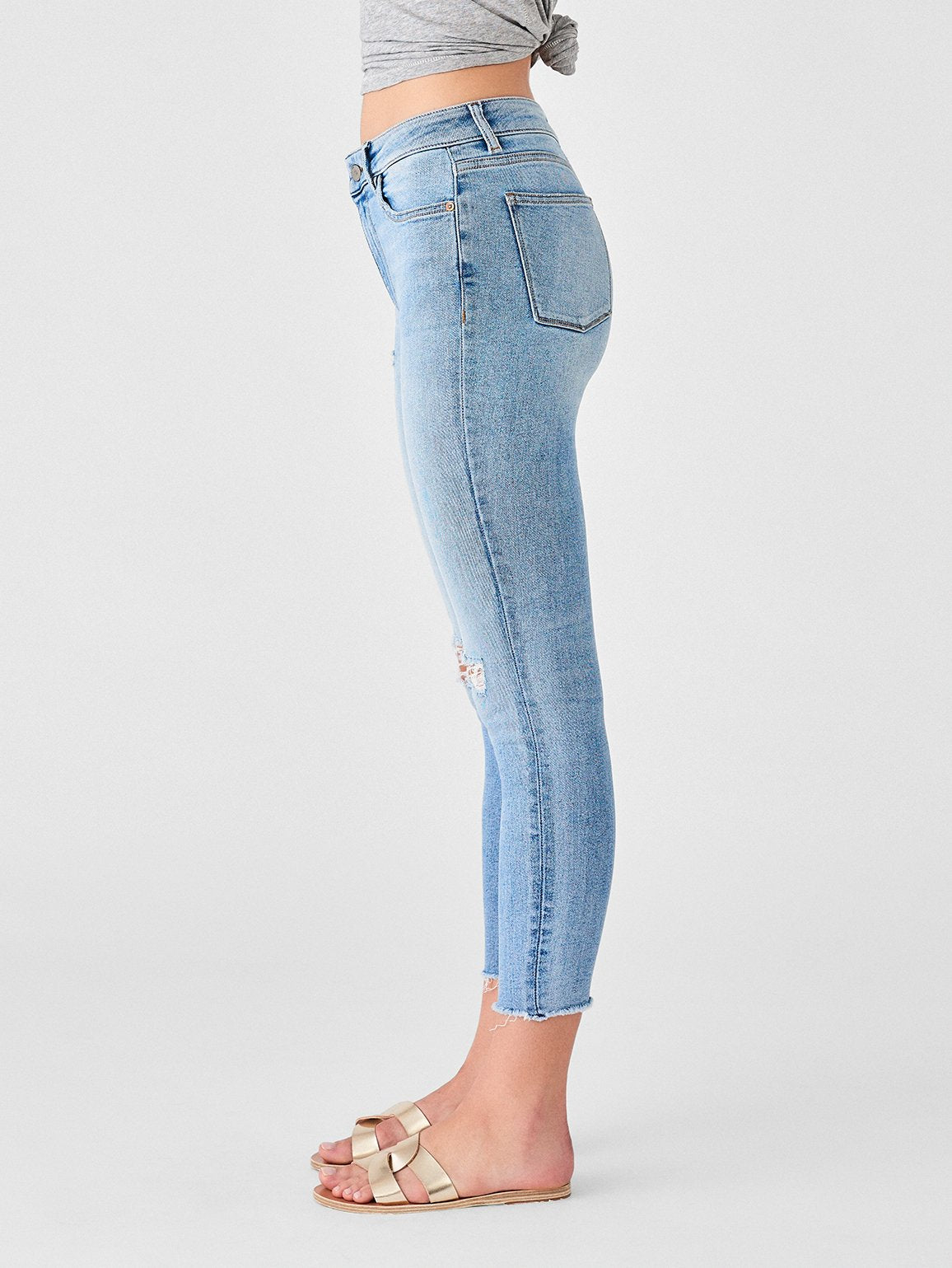 DL, dl denim, denim, womens denim, womens, skinny, rips, white wash, toledo, hig rise, skinny denim, farrow crop high rise