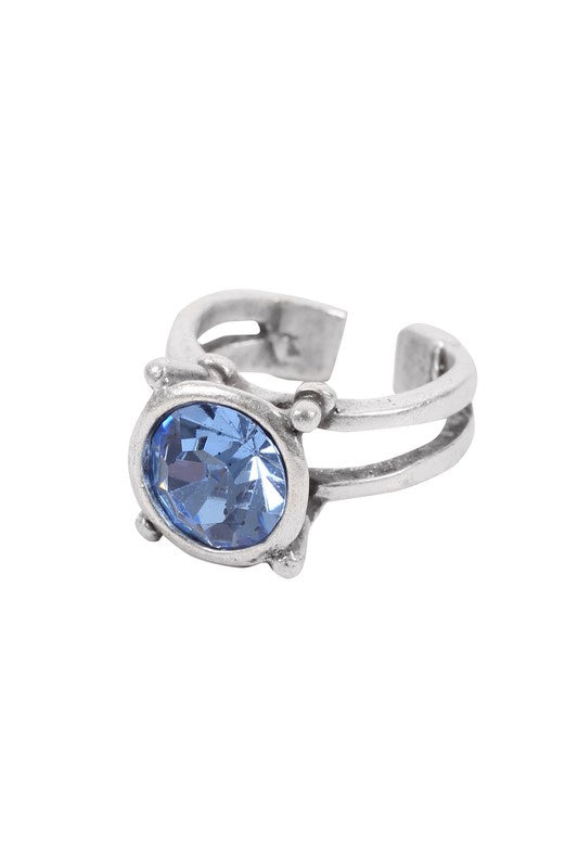 Light Blue Crystal Ring