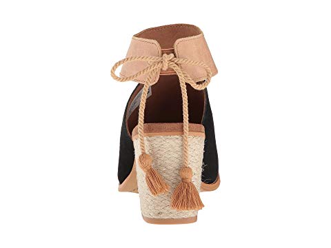 toms shoes, toms, high heels, block heels, heels, summer shoes, shoes, womens shoes, womens, black, tan, suede, cutout sandal, sandal, tassles