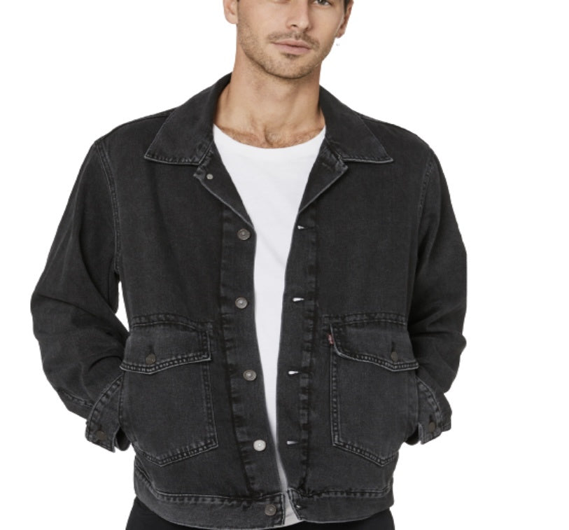 Black Button Up Denim Jacket