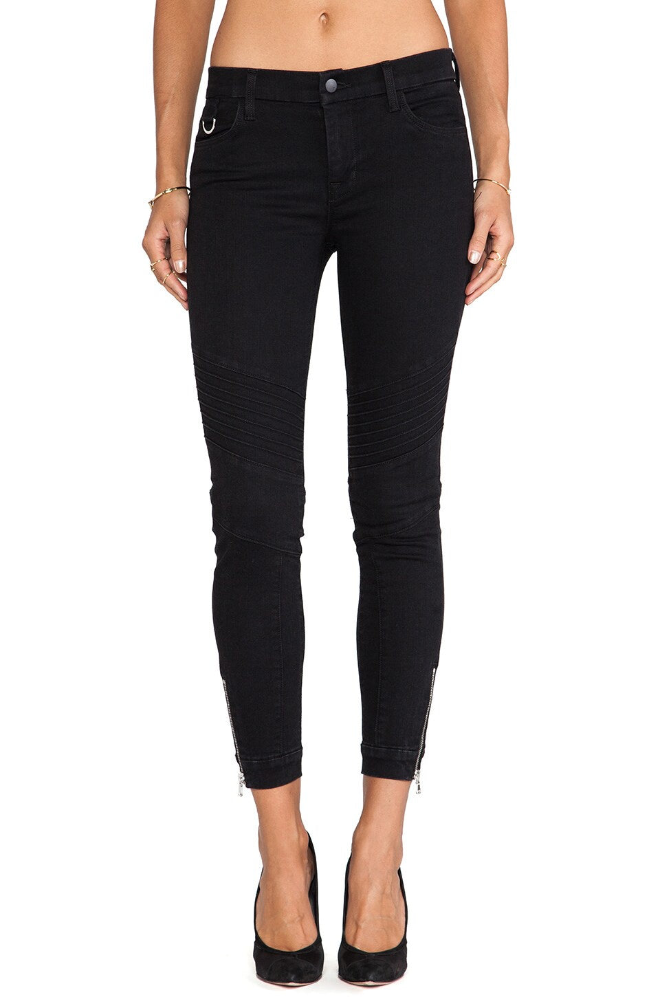 Roux Mid Rise Biker Crop Jeans