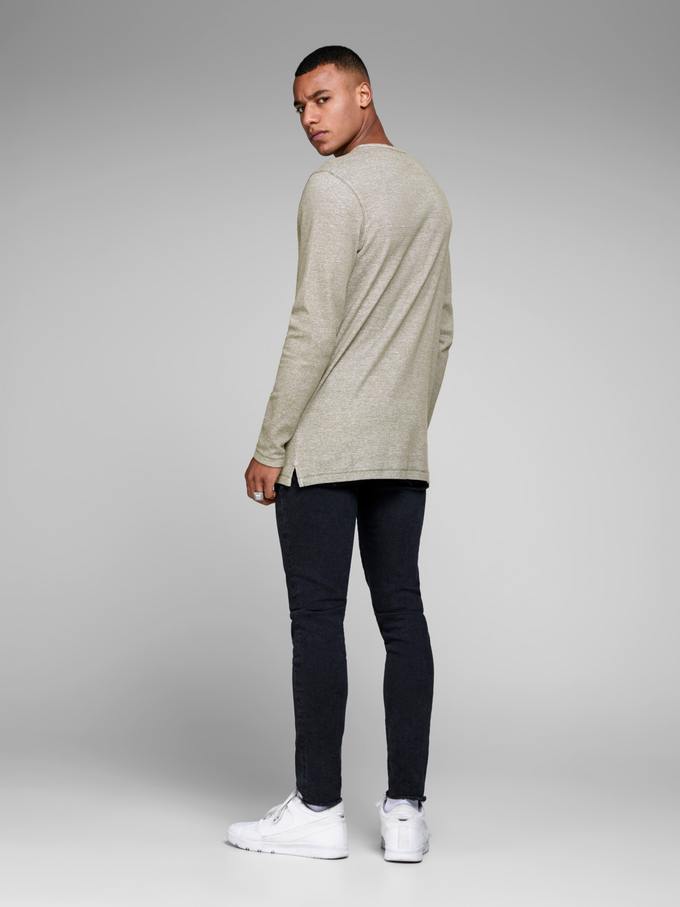 Egovanni Tee Ls Granddad Noos In Olive T-shirt