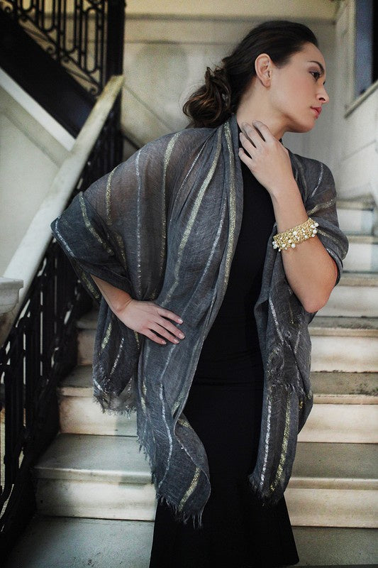 Up All Night Striped Scarf