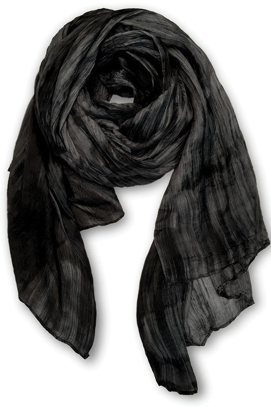 WATERCOLOR SCARF I Charcoal Black