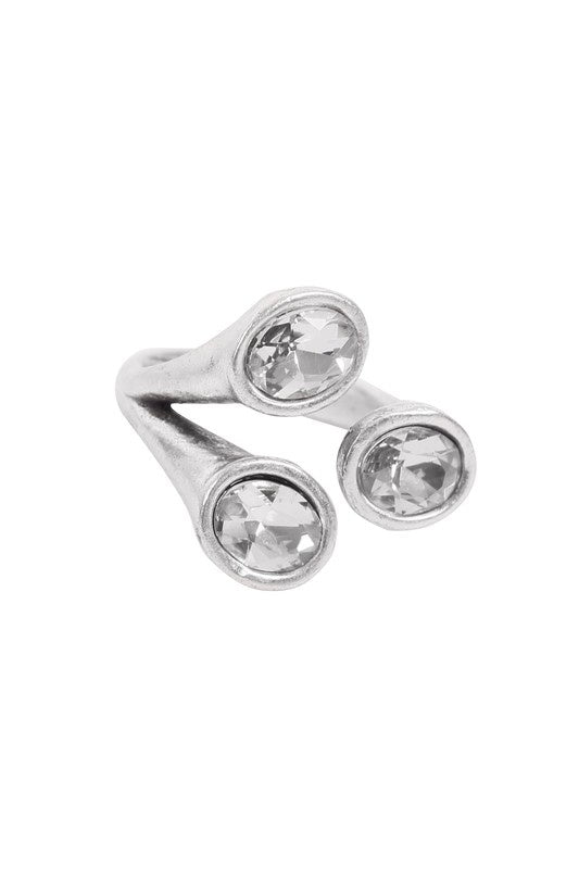 TRIPLE CRYSTAL CLEAR RING