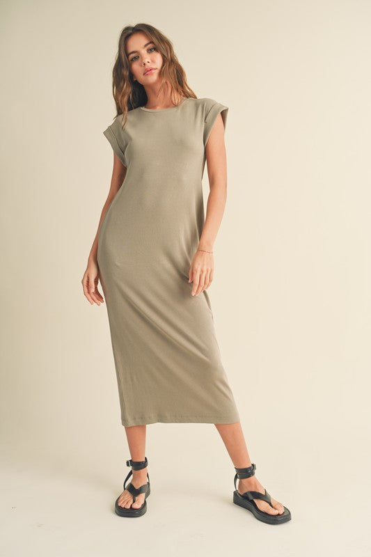 Baby Ribbed Casual Long Dress