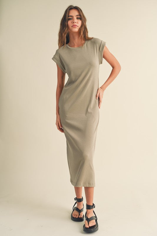 Baby Ribbed Casual Long Dress