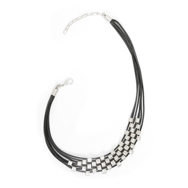 Silver Leather Necklace