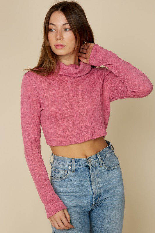 MOCKED NECK LONG SLV TOP