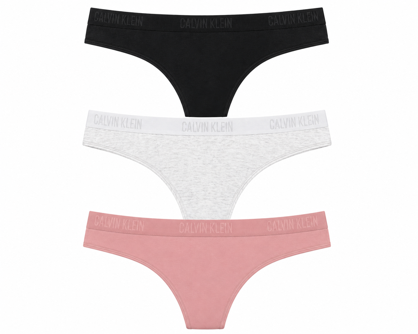 CK THONG 3 PACK BLACK/ SNOW HEATHER/ CORAL ALMOND