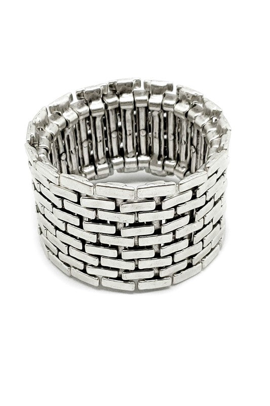 BIG SILVER STRETCH BRACELET