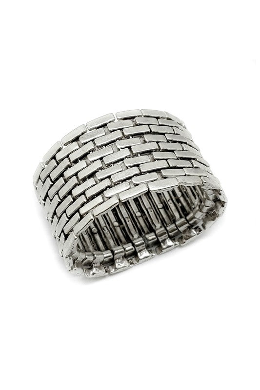 BIG SILVER STRETCH BRACELET