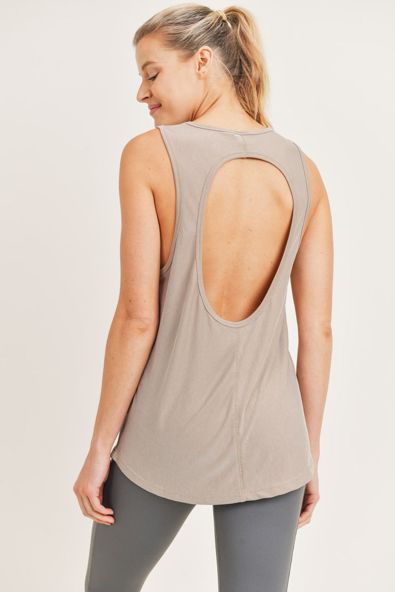 Cut-Out Back Longline Athleisure Top