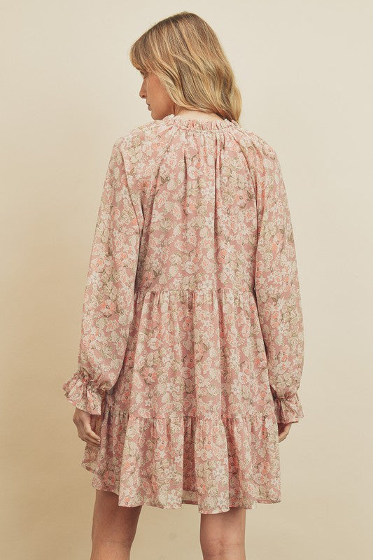 Paris Ruffled Collar Swing Dress