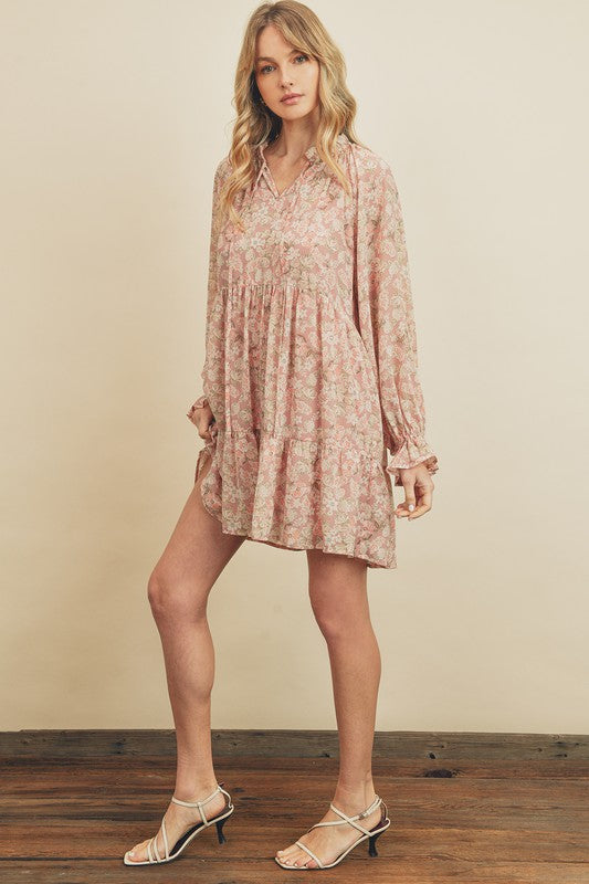 Paris Ruffled Collar Swing Dress