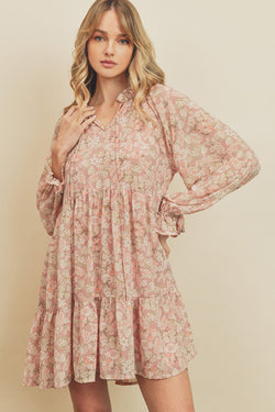 Paris Ruffled Collar Swing Dress