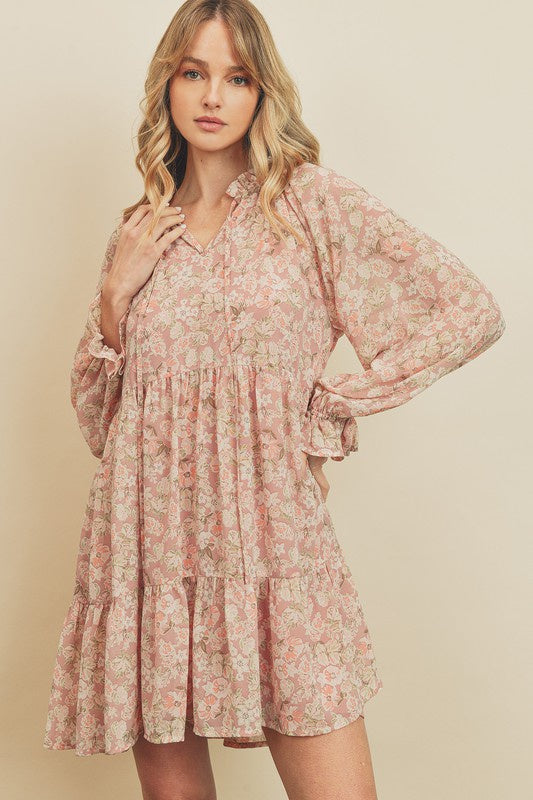 Paris Ruffled Collar Swing Dress