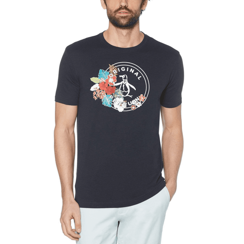 Original Penguin Men's Floral Stamp Pete Short Sleeve T-Shirt