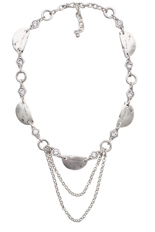 Layered Chain Silver Necklace