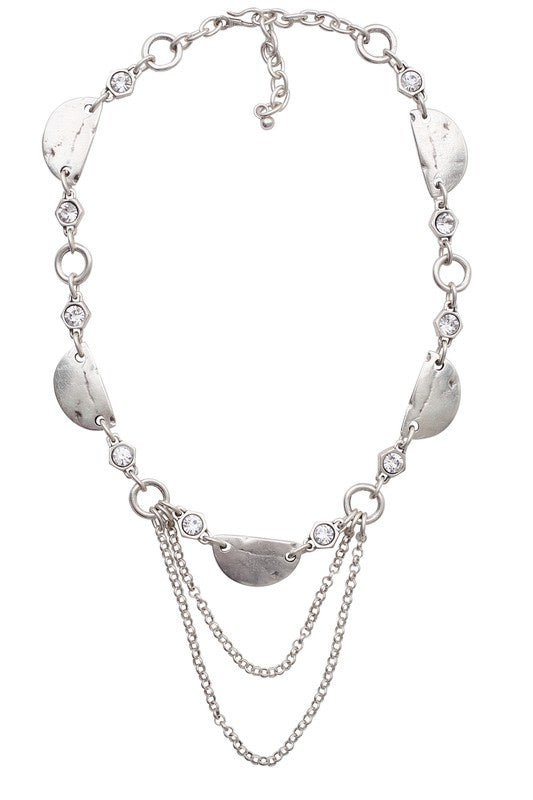 LAYERED CHAIN SILVER NECKLACE