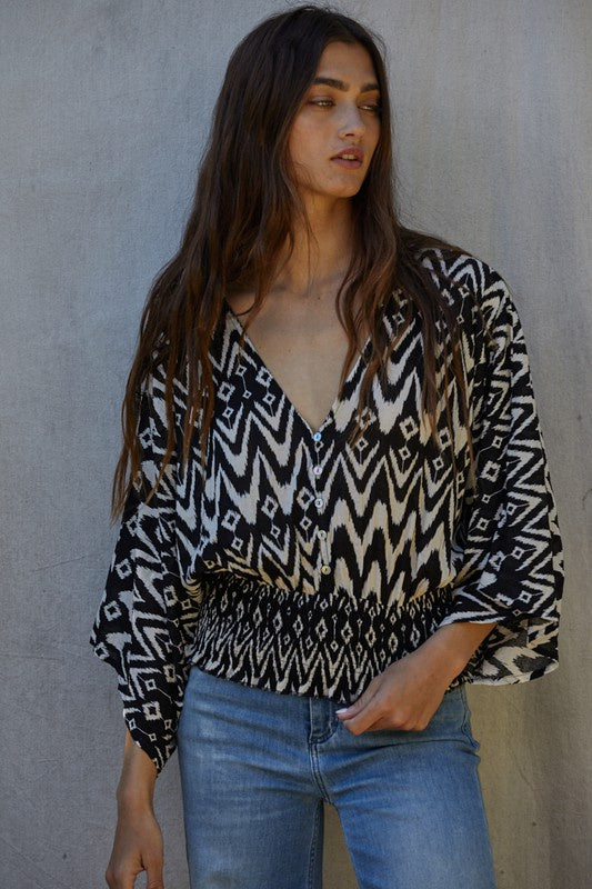 EVELYNN SMOCKED TOP