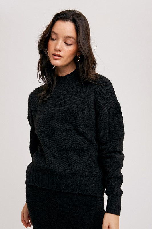 Mock Neck Pullover Sweater Top
