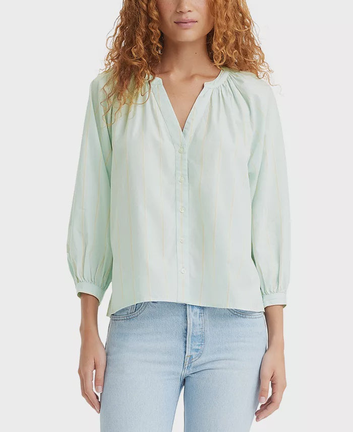 Women's Lainey Printed Cotton Button-Front Top