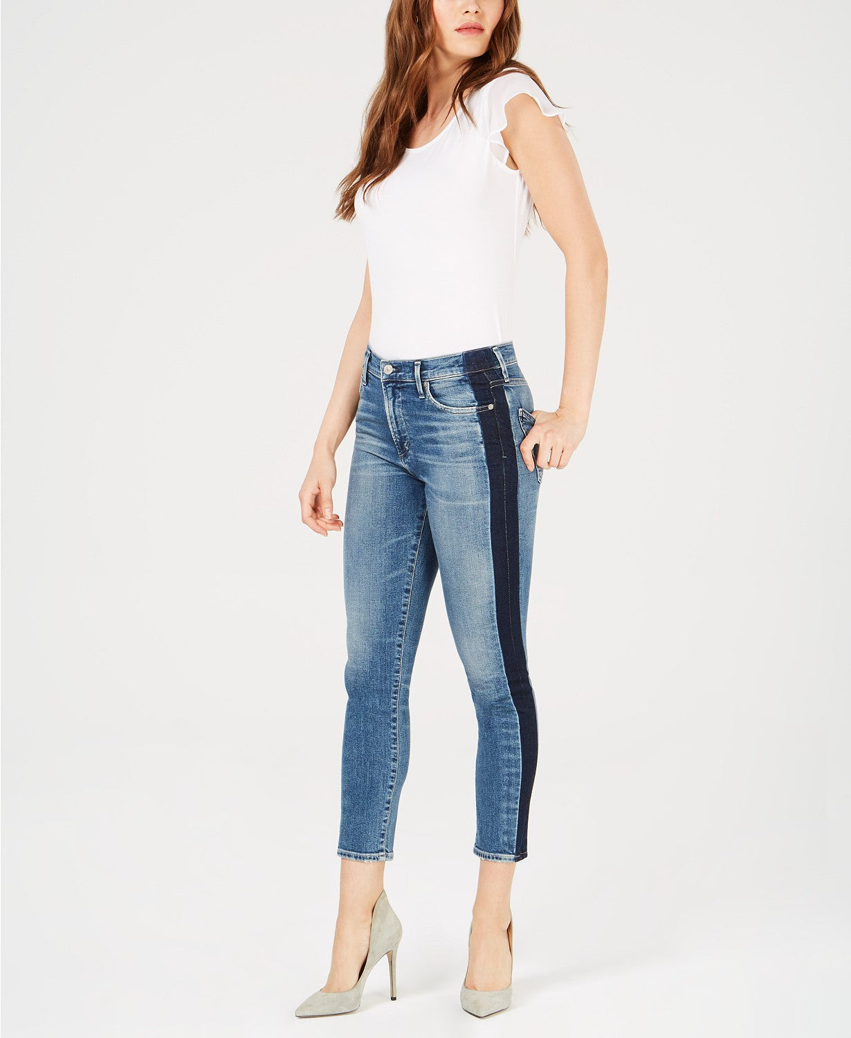 high rise, skinny, citizens, womens denim, denim, stripe, trend