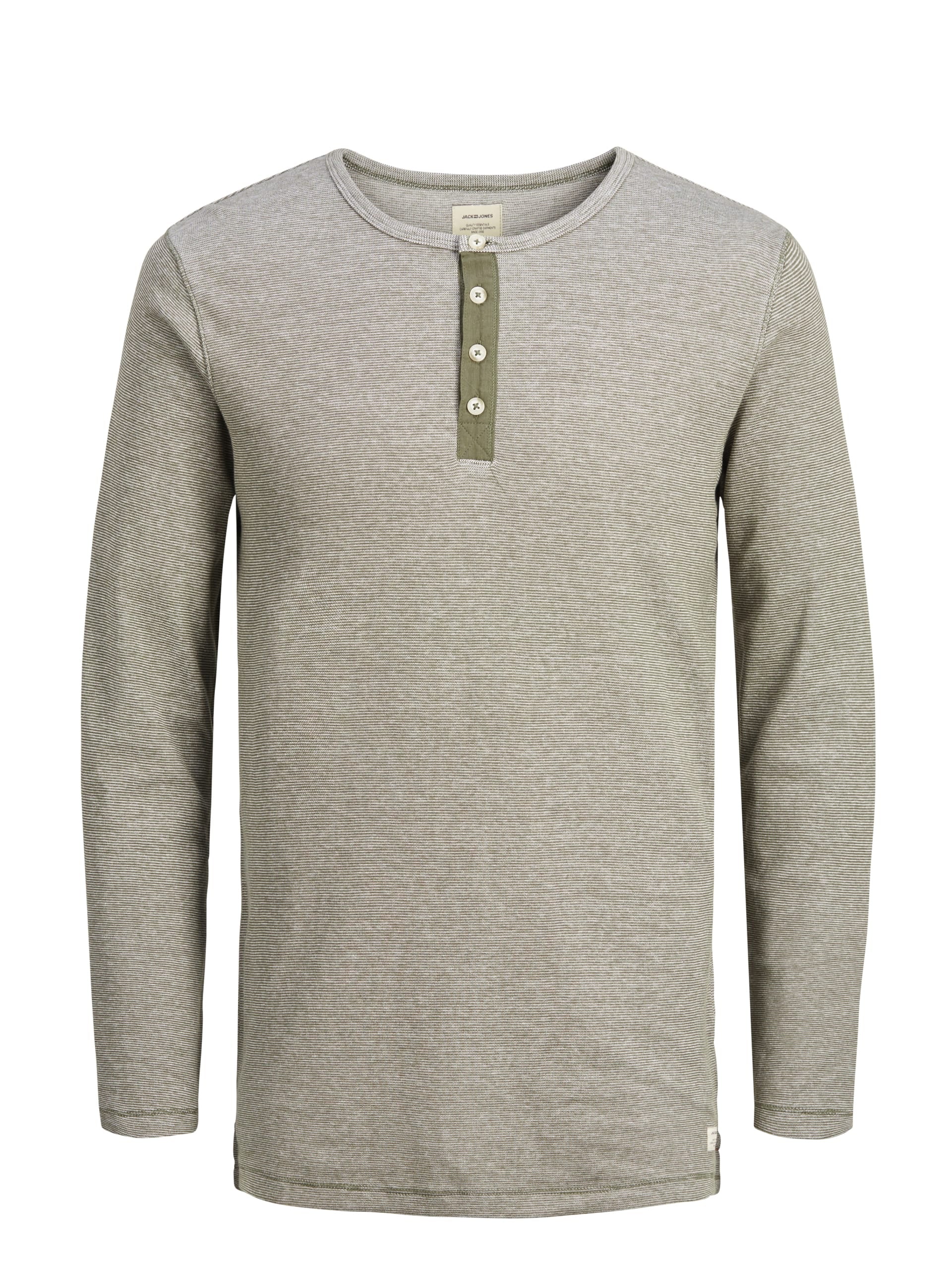 Egovanni Tee Ls Granddad Noos In Olive T-shirt