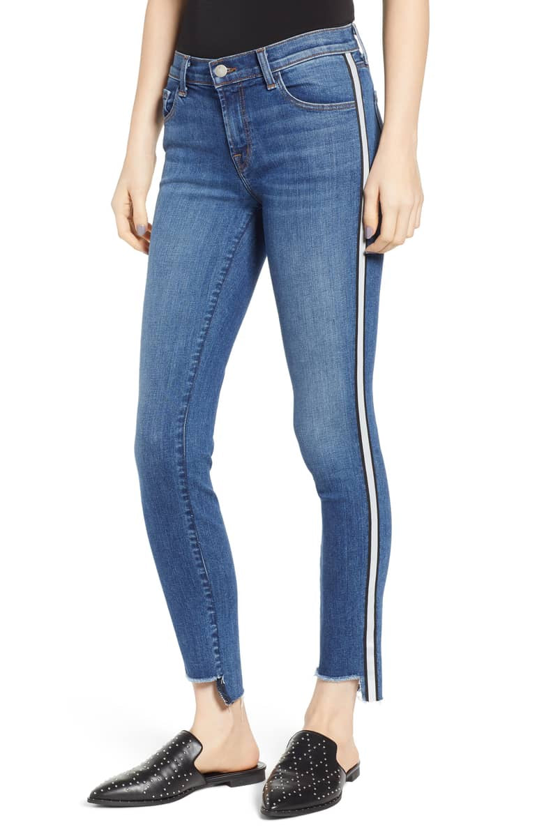 j brand, 811 skinny jeans, denim, womens denim, sidewall stripe, skinny