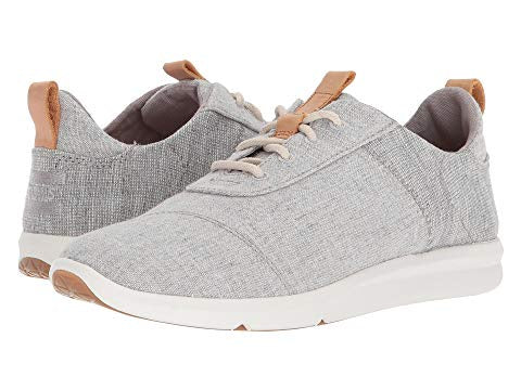 women, toms, sneakers, lace up, grey