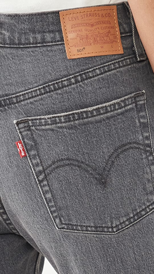 501 Skinny High Rise Denim Jeans Grey